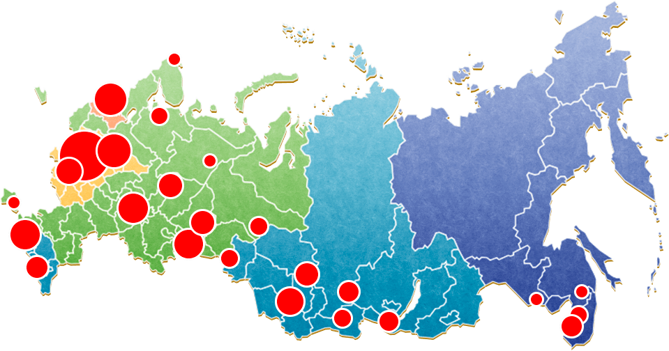 Карта пунктов выдачи в России
